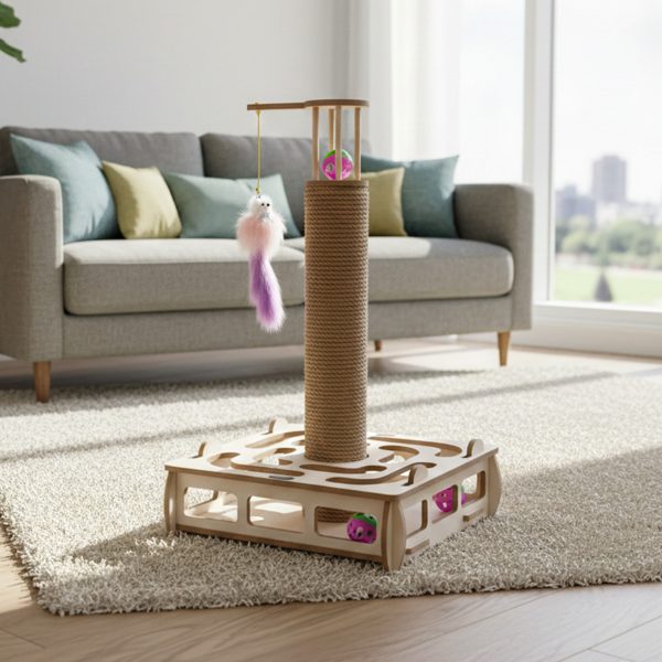 Patihomes Kare Kedi Oyuncağı ve Kedi Tırmalama Tahtası - Görsel 5