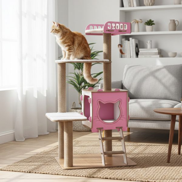 Patihomes Katlı Kedi Evi Tırmalamalı - Görsel 6