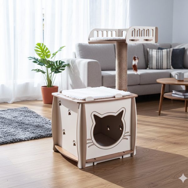 Patihomes Kedi Evi ve Kedi Tırmalama Yataklı - Görsel 4