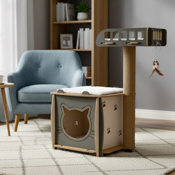 Patihomes Kedi Evi ve Kedi Tırmalama Yataklı - Görsel 6