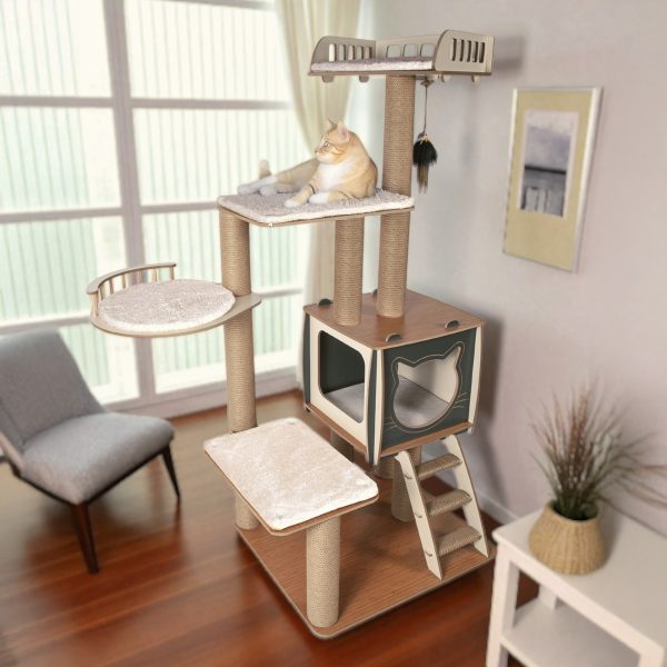 katlı kedi tırmalama evi