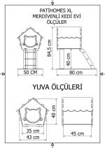 Patihomes XL Merdivenli Kedi Evi Tırmalamalı - Görsel 4