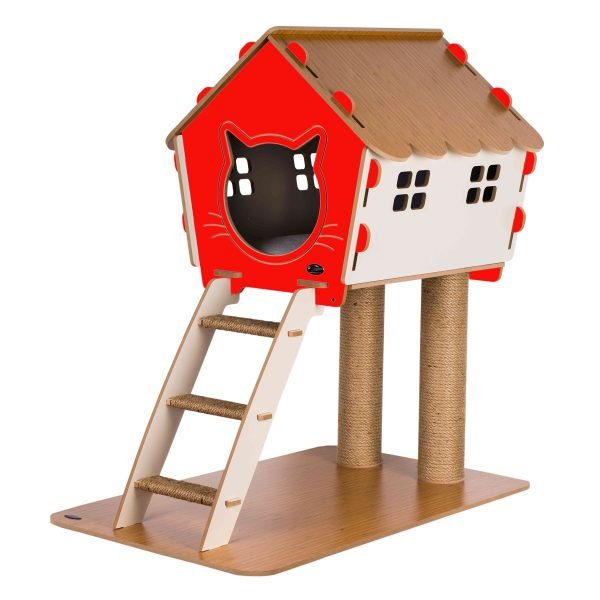 Patihomes XL Merdivenli Kedi Evi Tırmalamalı - Görsel 6