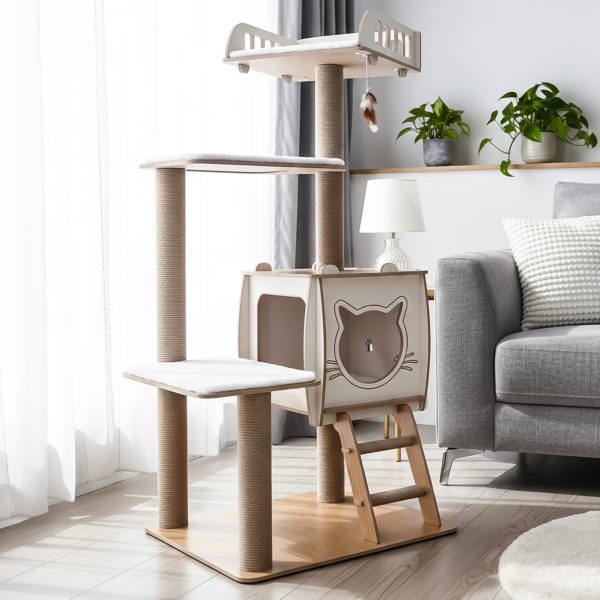 Pati Homes Pro Katlı Kedi Oyun Evi XL Yataklı - Kedi Tırmalaması - Görsel 2