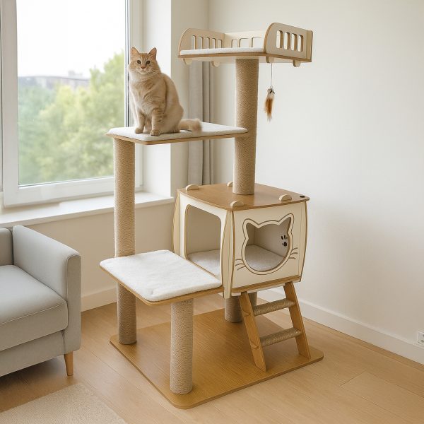 Katlı kedi tırmalama evi