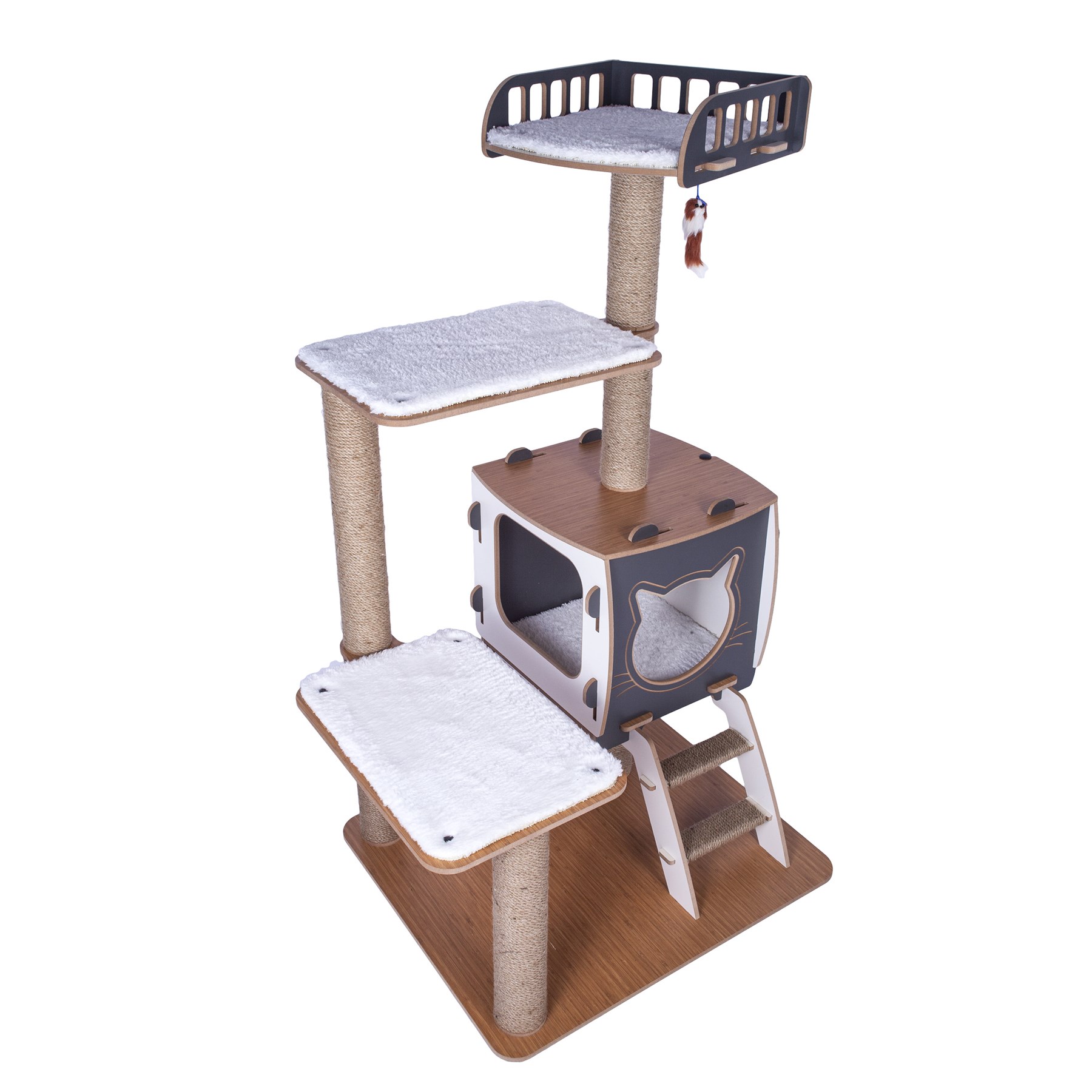 1194a154adbd4652b841199185d01f2a.jpg Patihomes Katlı Kedi Evi Tırmalamalı - Görsel 4