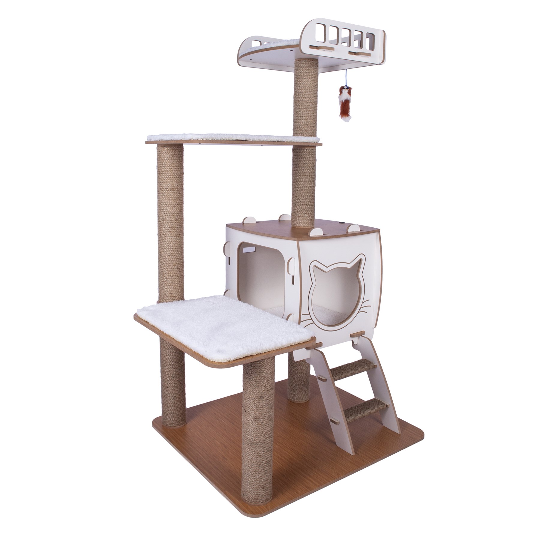 18549818f4084a01a72e5ad9e122f76a.jpg Patihomes Katlı Kedi Evi Tırmalamalı - Görsel 6