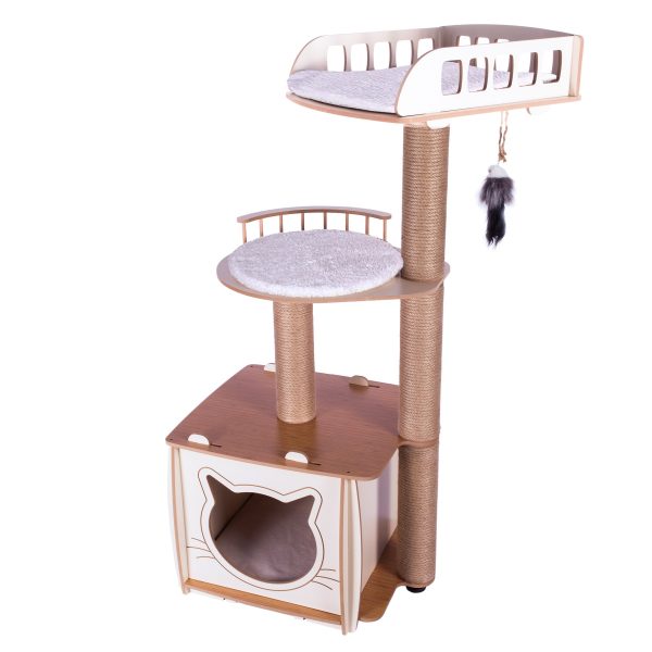 Patihomes XL Lâl Katlı Yataklı Kedi Evi - Görsel 4