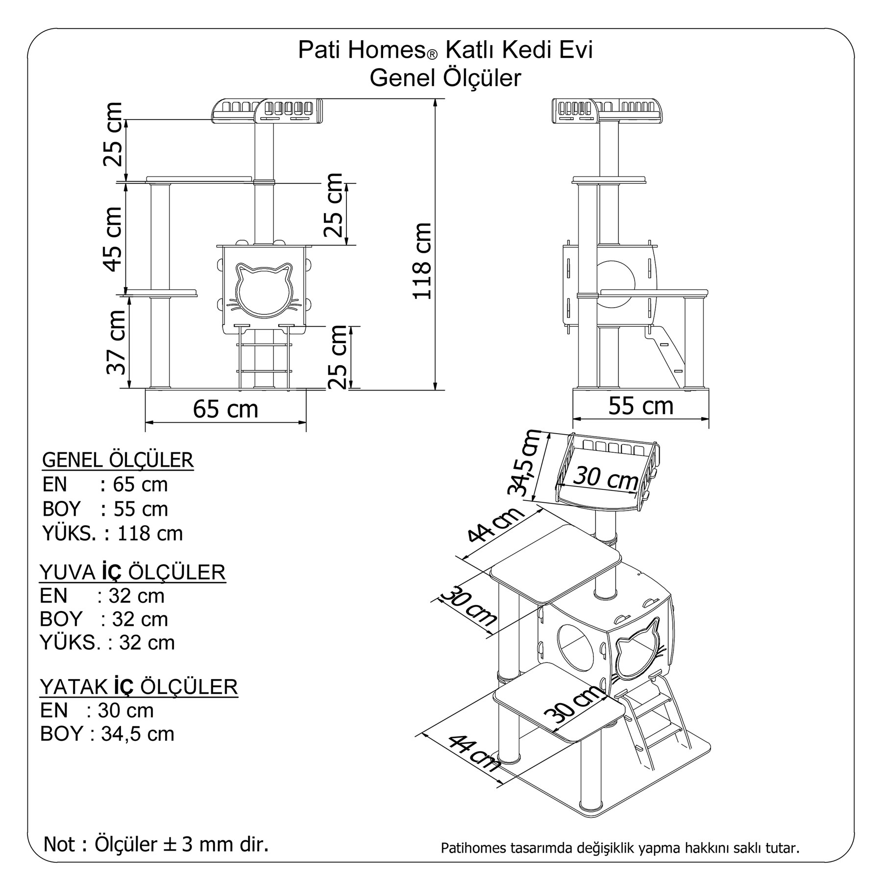 4bddbb73a5044aa4a1125553fbab6e93.jpg Patihomes Katlı Kedi Evi Tırmalamalı - Görsel 12