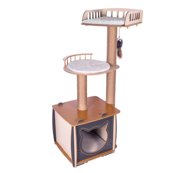 Patihomes XL Lâl Katlı Yataklı Kedi Evi - Görsel 6