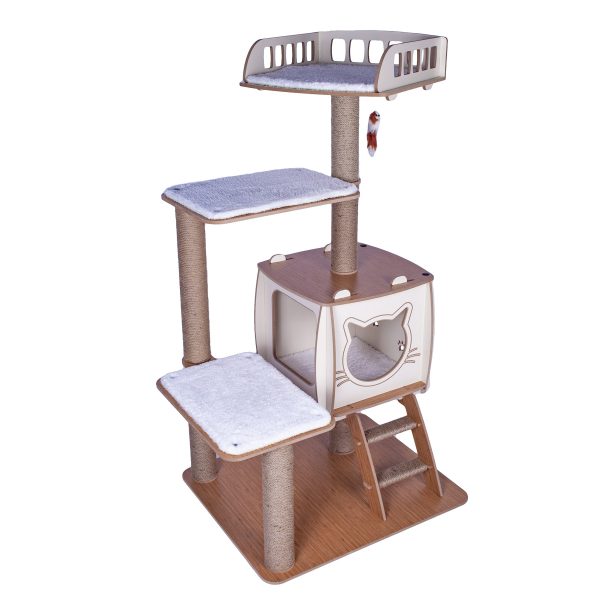 Pati Homes Pro Katlı Kedi Oyun Evi XL Yataklı - Kedi Tırmalaması - Görsel 5