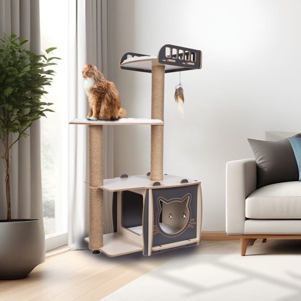 Pati Homes Katlı Yataklı Kedi Tırmalama Evi - Kedi Tırmalaması - Görsel 6