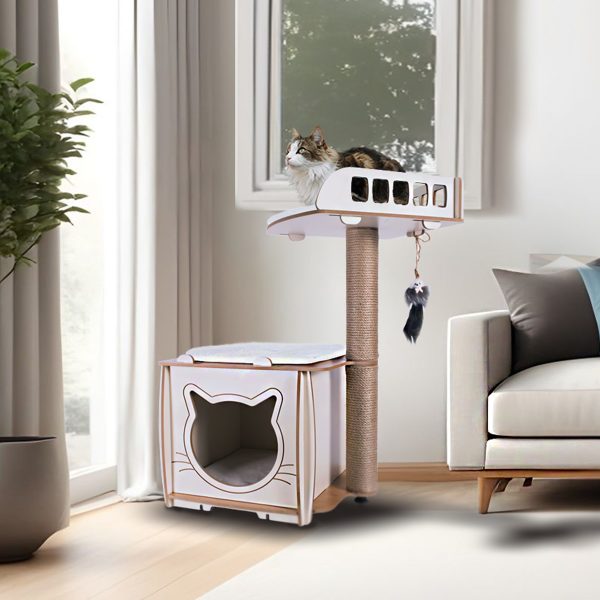 Patihomes XL Lâl Yataklı Tırmalamalı Kedi Evi | Kedi Tırmalama Evi - Görsel 2