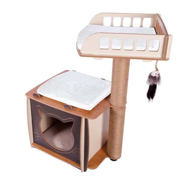 Patihomes XL Lâl Yataklı Tırmalamalı Kedi Evi | Kedi Tırmalama Evi - Görsel 5