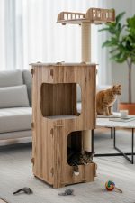 Patihomes  XL Katlı Kedi Tırmalama ve Oyun Evi - Kedi Tırmalama Tahtası  - Yıkanabilir Minderli - Görsel 4