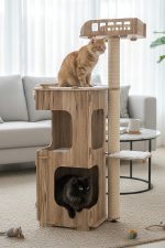 Patihomes  XL Katlı Kedi Tırmalama ve Oyun Evi - Kedi Tırmalama Tahtası  - Yıkanabilir Minderli - Görsel 2